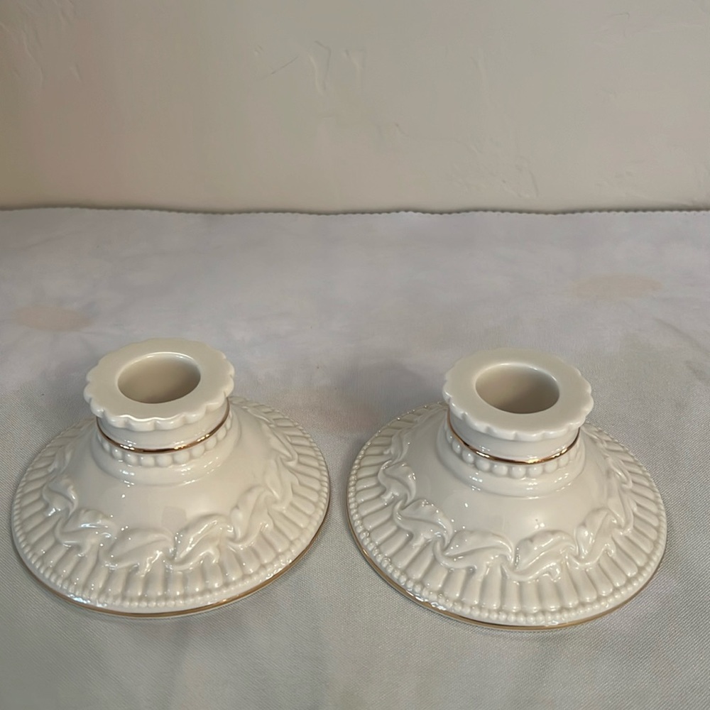 Two Lenox candle holders